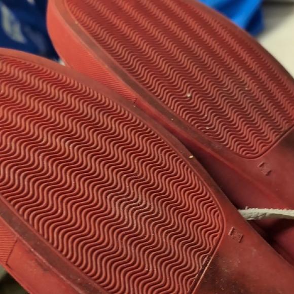 Sully Wong White and Red Canvas Sneakers - Picture 8 of 10